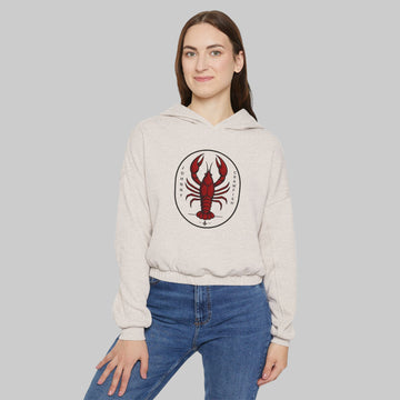 Lobster Design Women's Cinched Bottom Hoodie